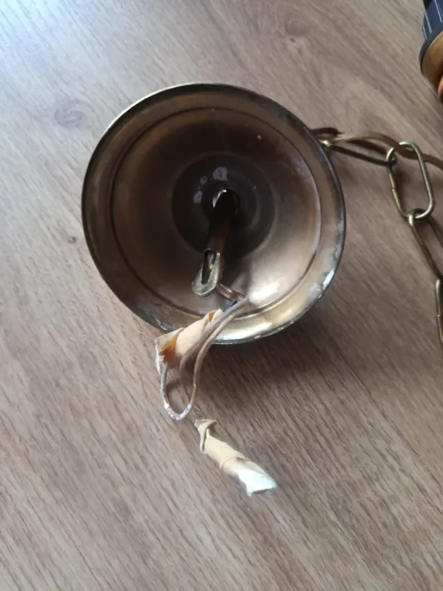 Lámpara colgante madera y metal