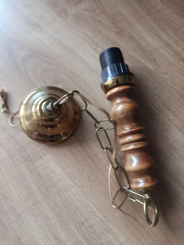 Lámpara colgante madera y metal