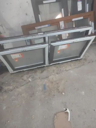 Ventana doble de PVC GRIS( 1430anchox700alto)