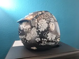 Casco Scorpion Negro Flores