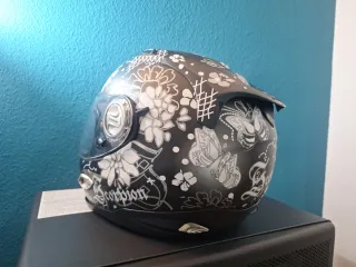 Casco Scorpion Negro Flores