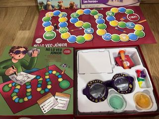 Lote juegos de mesa infantiles, reloj y puzzle