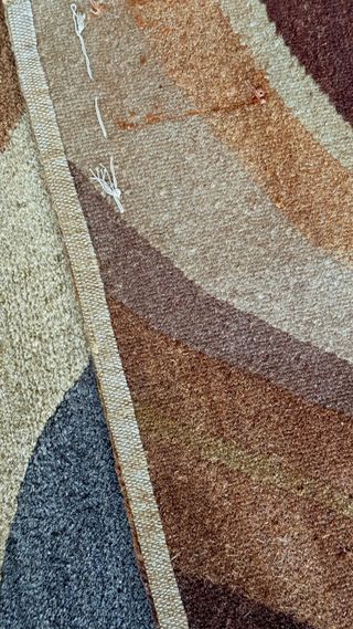 Alfombra Oriental Anudada Lana Beige y Marrón