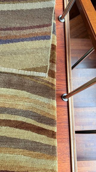 Alfombra Oriental Anudada Lana Beige y Marrón