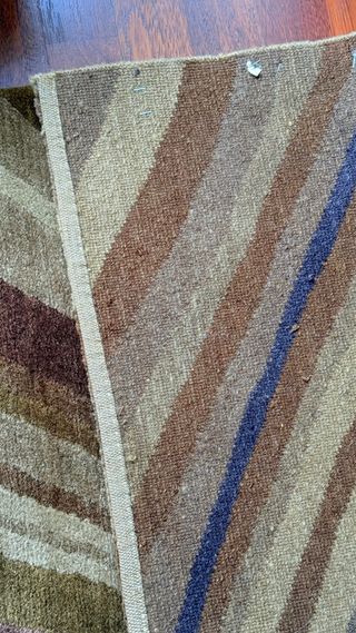 Alfombra Oriental Anudada Lana Beige y Marrón