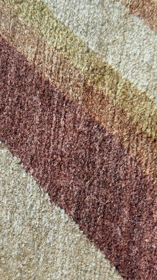 Alfombra Oriental Anudada Lana Beige y Marrón