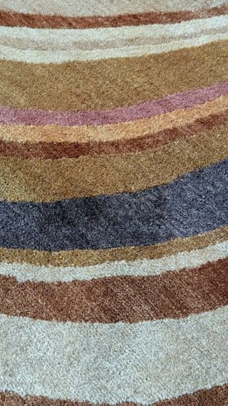 Alfombra Oriental Anudada Lana Beige y Marrón