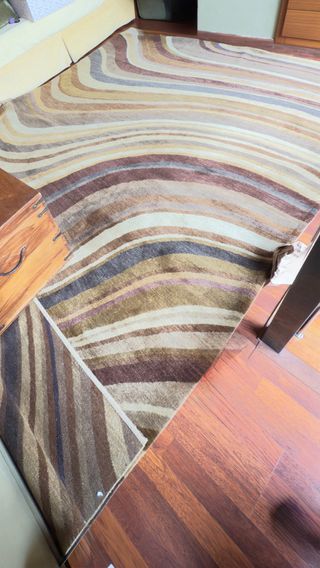 Alfombra Oriental Anudada Lana Beige y Marrón