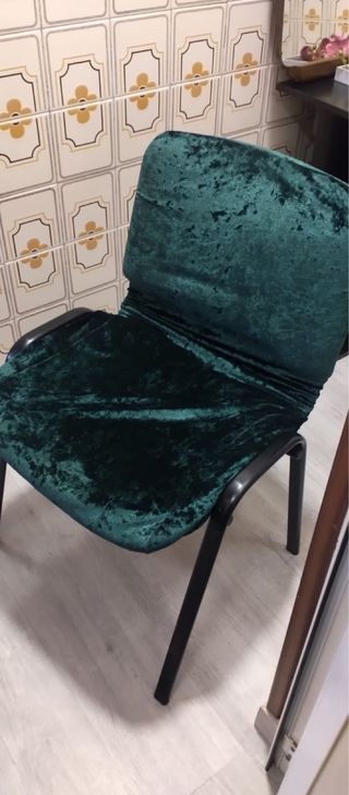 Silla de escritorio con funda verde