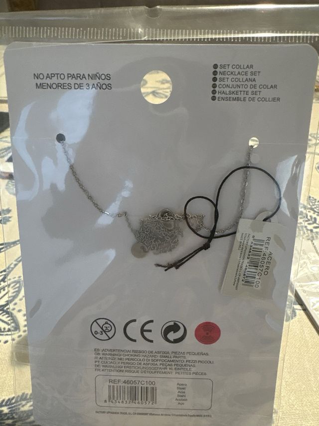 Gargantilla y pulsera Acuario color plata