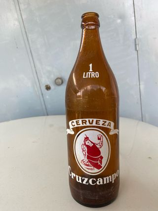 Botella Cerveza Cruzcampo 1 Litro Cristal Antigua