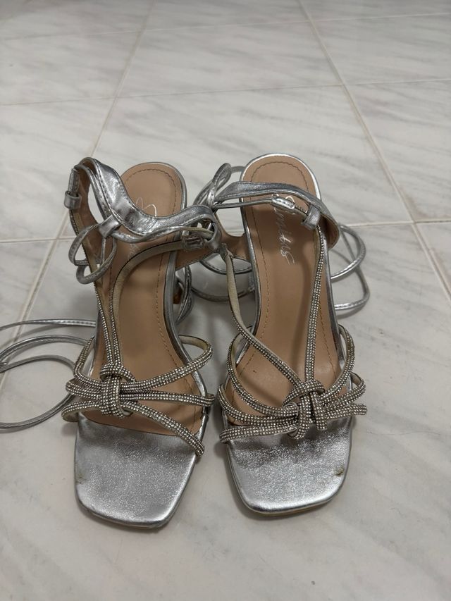 Sandali gioiello argento con lacci