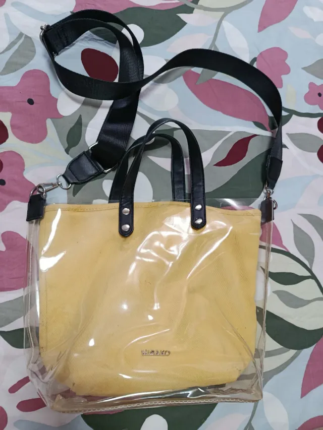 Bolso Misako Transparente Amarillo y Negro