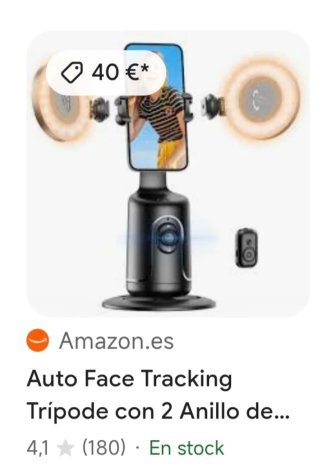 Trípode con seguimiento facial y 2 aros de luz