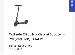 Patinete Eléctrico Xiaomi Scooter 4 Pro.