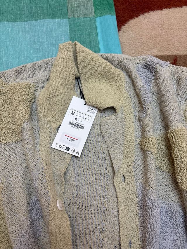 Polo Zara M Beige Multicolor