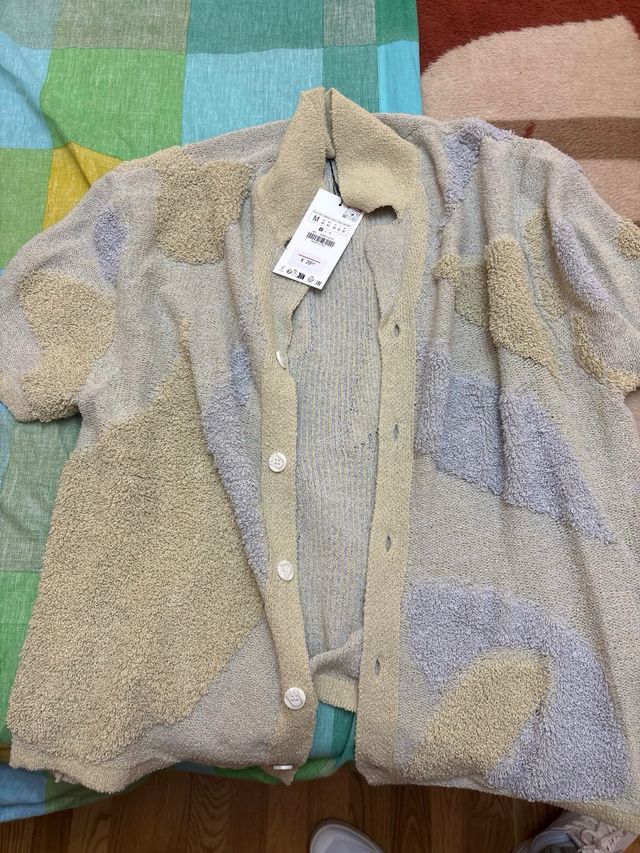 Polo Zara M Beige Multicolor