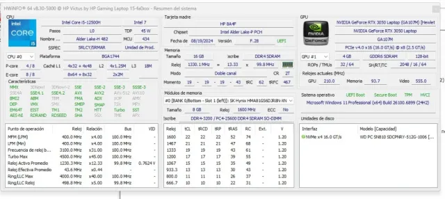 Portátil Gaming HP Victus i5-12500H