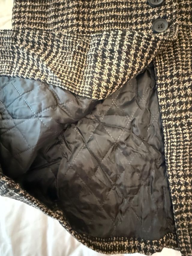 Casaco Trench Coat Xadrez Lã Batida