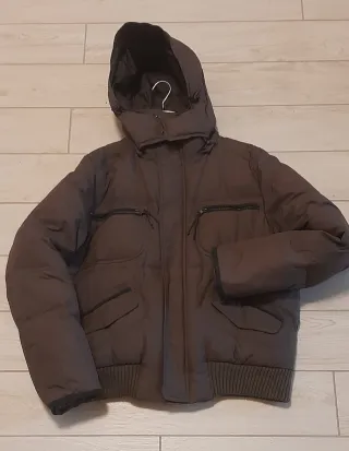 Piumino uomo marrone vera piuma