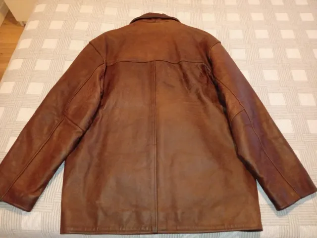 Chaqueta de piel marrón Vintage