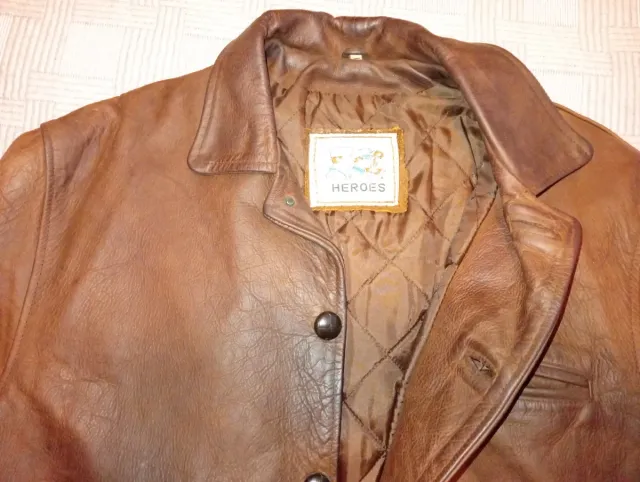 Chaqueta de piel marrón Vintage