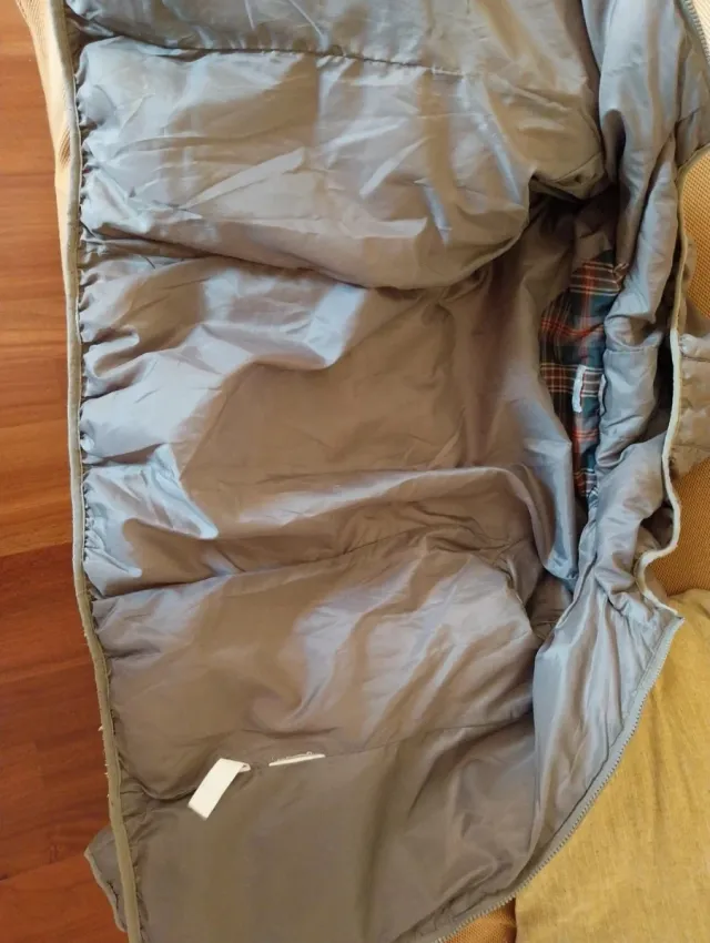 Piumino imbottito marrone/grigio