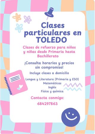 CLASES A DOMICILIO DE APOYO EN TOLEDO