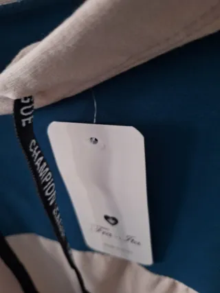 Sudadera Fra-Ita Beige y Azul petróleo/verde