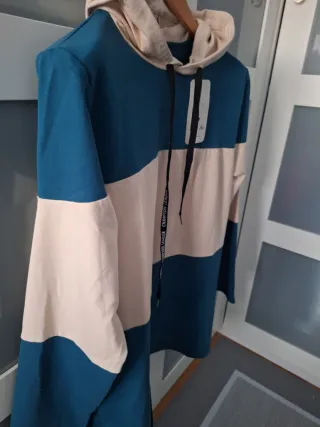 Sudadera Fra-Ita Beige y Azul petróleo/verde