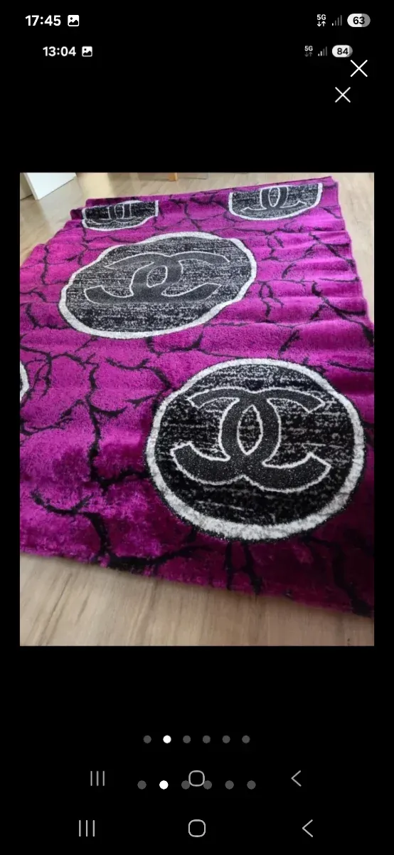 Alfombra Chanel Morada y Negra Oferta 30