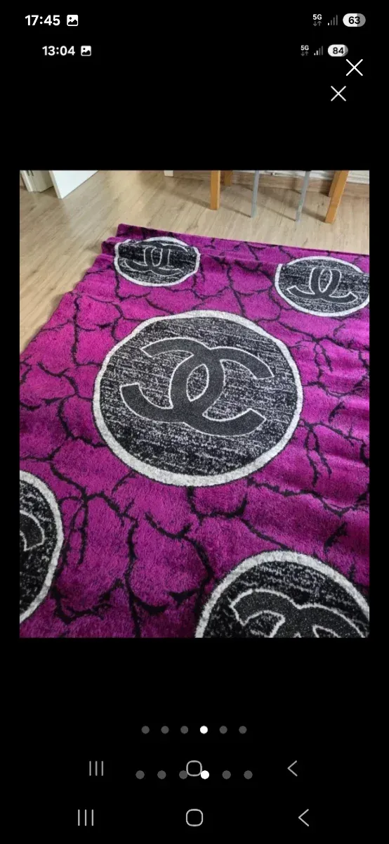 Alfombra Chanel Morada y Negra Oferta 30