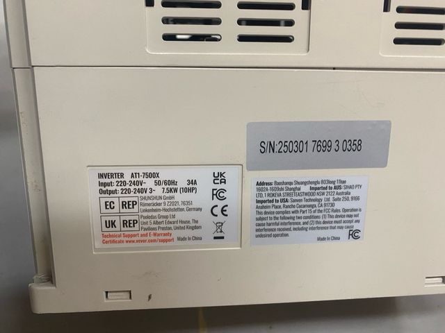 VEVOR Variador de Frecuencia 7.5 kW