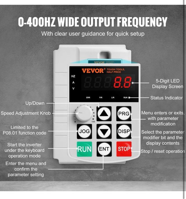 VEVOR Variador de Frecuencia 7.5 kW
