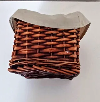 Cesta mimbre con forro tela