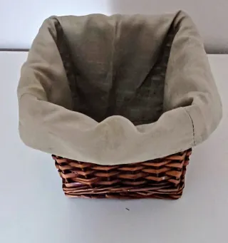 Cesta mimbre con forro tela