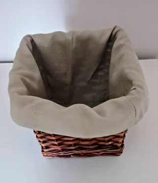 Cesta mimbre con forro tela