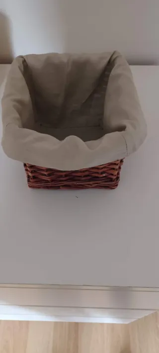 Cesta mimbre con forro tela
