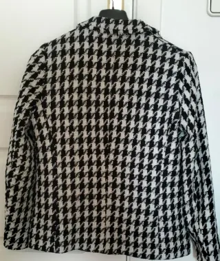 Chaqueta blazer cruzada de pata de gallo