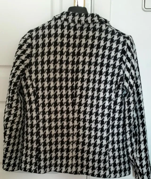 Chaqueta blazer cruzada de pata de gallo