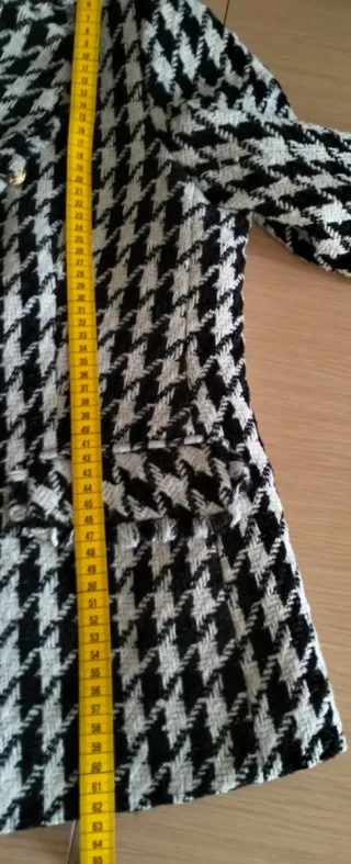 Chaqueta blazer cruzada de pata de gallo