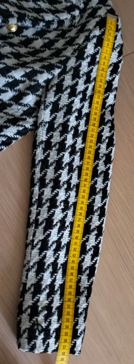 Chaqueta blazer cruzada de pata de gallo