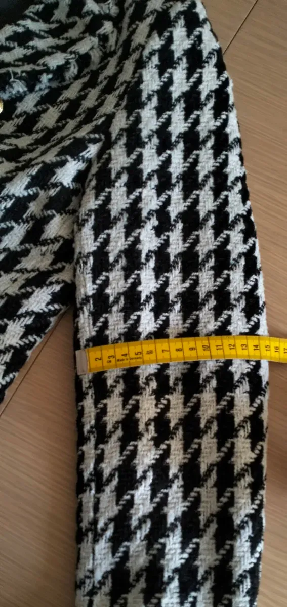 Chaqueta blazer cruzada de pata de gallo