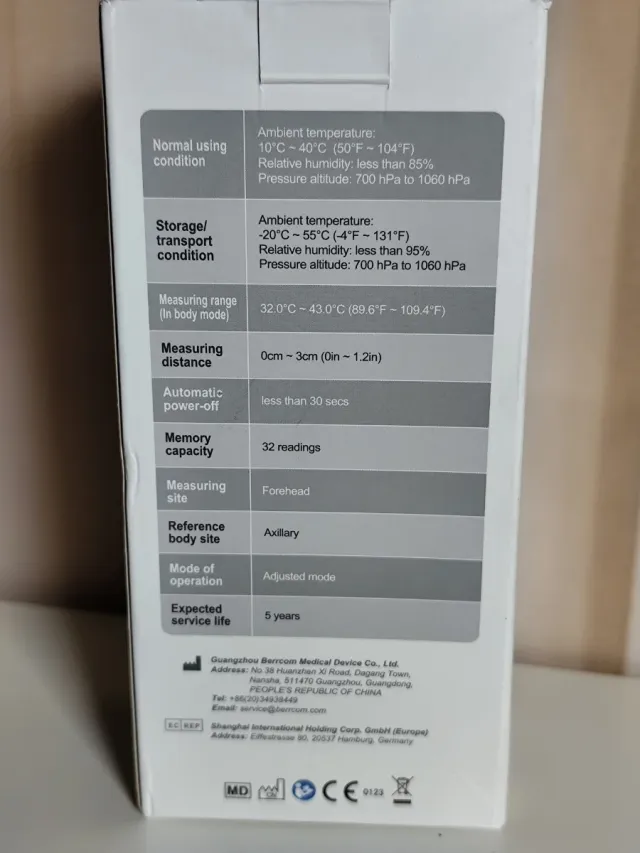 Termómetro infrarrojo Berrcom JXB-311