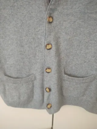 Chaleco de punto azul claro con bolsillos TallaXL