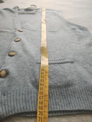 Chaleco de punto azul claro con bolsillos TallaXL