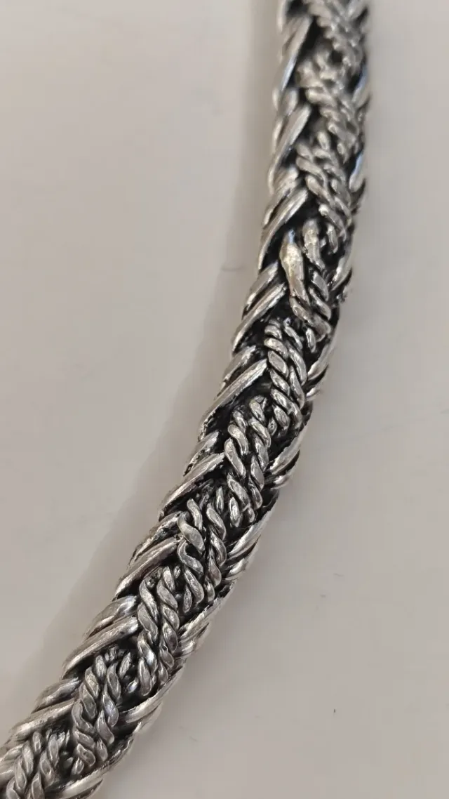 Pulsera Plata 925 Bali Trenzada Hombre NUEVA