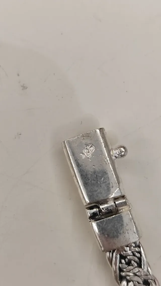 Pulsera Plata 925 Bali Trenzada Hombre NUEVA