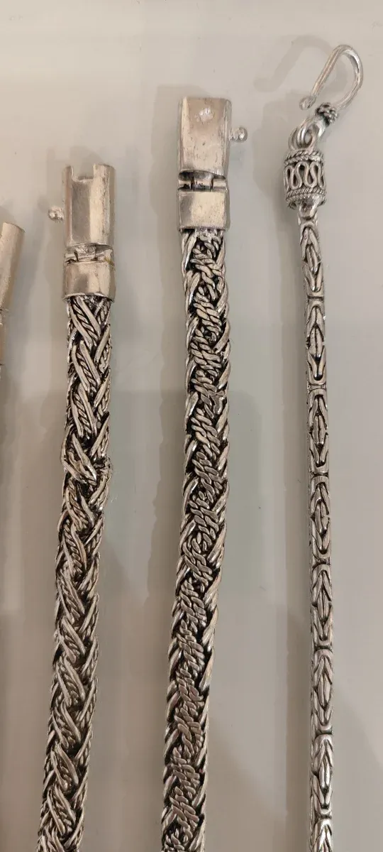 Pulsera Plata 925 Bali Trenzada Hombre NUEVA