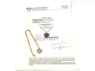 cadena oro 18k con piedra con diamante 24cm